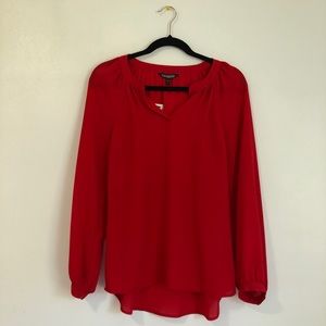 Red long sleeve blouse